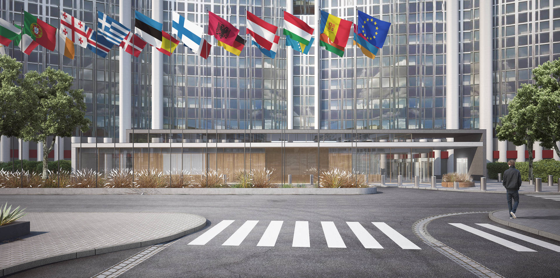 entrée bâtiment winston churchill – parlement européen